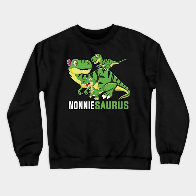 NONNIEsaurus Cute NONNIE Saurus Dinosaur Christmas Crewneck Sweatshirt by InterFish